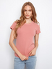 Charlie B Rib Crew Neck T-Shirt - C1443PK