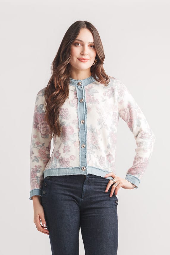 Papillon Knit Floral Jacket - 21711 – 30 Church Women's Clothing