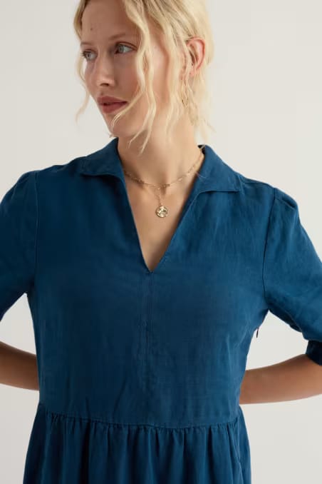 Seasalt Cornwall Fen Violet Linen Midi Dress